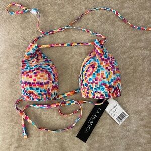 La Blanca Multicolor Geometric Bikini Top